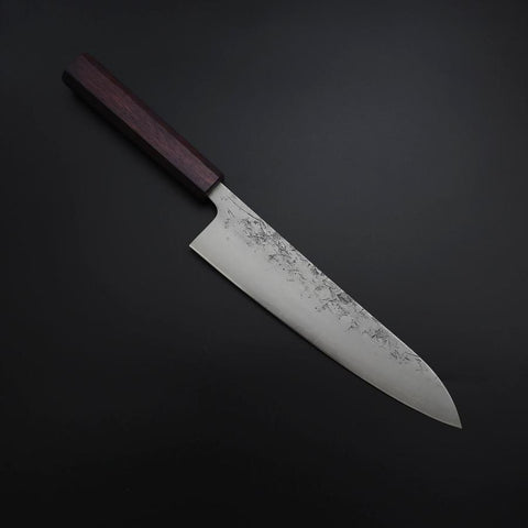 Gyuto SLD Nashiji Washi Purple Urushi Handle 210mm (8.3”)-[Musashi]-[Japanese-Kitchen-Knives]