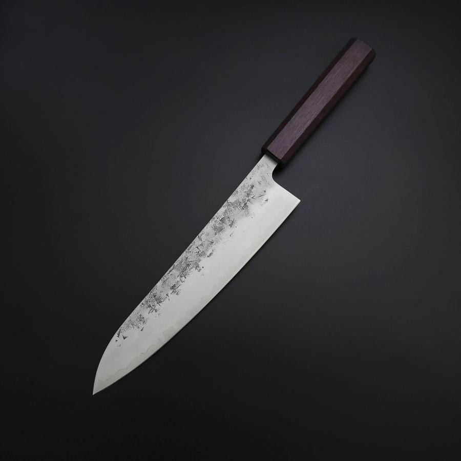 Gyuto SLD Nashiji Washi Purple Urushi Handle 210mm-[Musashi]-[Japanese-Kitchen-Knives]