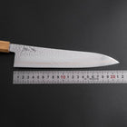 Gyuto SLD Nickel Tsuchime Colored Damascus Olive Handle 210mm Limited Edition (8.3”)-[Musashi]-[Japanese-Kitchen-Knives]