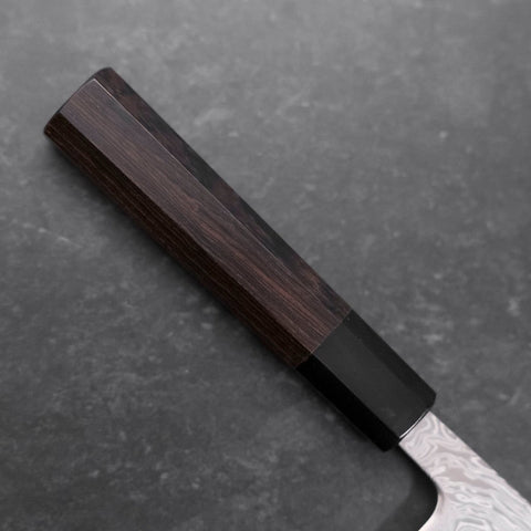 Gyuto SLD Wave Nickel Damascus Buffalo Ebony Handle 180mm (7”)-[Musashi]-[Japanese-Kitchen-Knives]