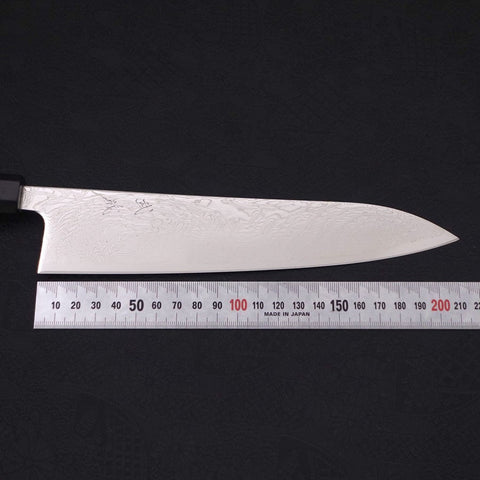 Gyuto SLD Wave Nickel Damascus Buffalo Ebony Handle 210mm (8.3”)-[Musashi]-[Japanese-Kitchen-Knives]