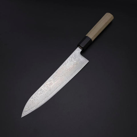 Gyuto SLD Wave Nickel Damascus Buffalo Magnolia Handle 210mm-[Musashi]-[Japanese-Kitchen-Knives]