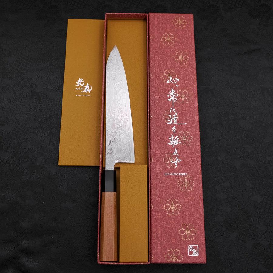 牛刀 SLD 浪 ニッケルダマスカス 焼漆柄 210mm – MUSASHI