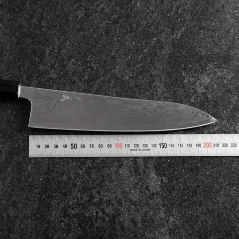 Gyuto SLD Wave Nickel Damascus Buffalo Walnut Handle 210mm-[Musashi]-[Japanese-Kitchen-Knives]