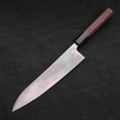 Gyuto SLD Wave Nickel Damascus Buffalo Wenge Handle 210mm (8.3”)-[Musashi]-[Japanese-Kitchen-Knives]