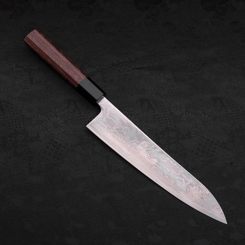 Gyuto SLD Wave Nickel Damascus Buffalo Wenge Handle 210mm (8.3”)-[Musashi]-[Japanese-Kitchen-Knives]