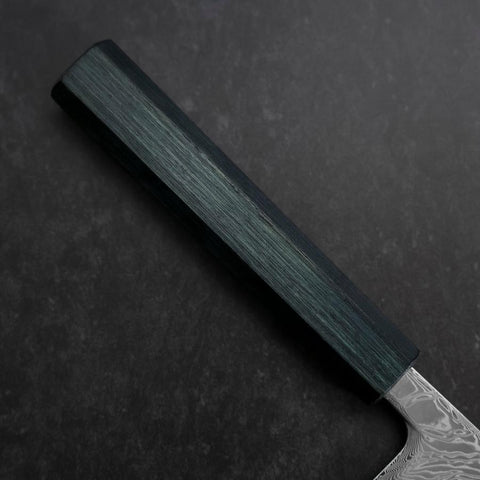 Gyuto SLD Wave Nickel Damascus Dark Blue Urushi Handle 240mm (9.4”)-[Musashi]-[Japanese-Kitchen-Knives]