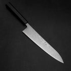Gyuto SLD Wave Nickel Damascus Dark Blue Urushi Handle 240mm (9.4”)-[Musashi]-[Japanese-Kitchen-Knives]