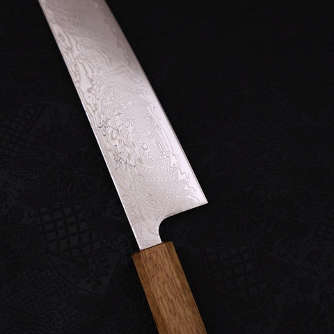 Gyuto SLD Wave Nickel Damascus Yaki Urushi Handle 210mm (8.3”)-[Musashi]-[Japanese-Kitchen-Knives]