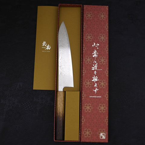 Gyuto SLD Wave Nickel Damascus Yaki Urushi Handle 210mm (8.3”)-[Musashi]-[Japanese-Kitchen-Knives]