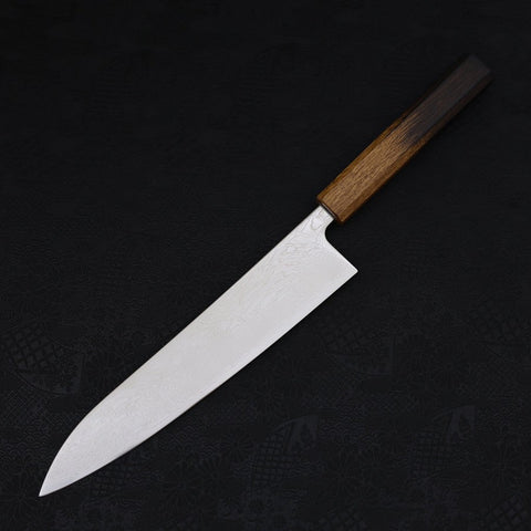 Gyuto SLD Wave Nickel Damascus Yaki Urushi Handle 240mm (9.4”)-[Musashi]-[Japanese-Kitchen-Knives]