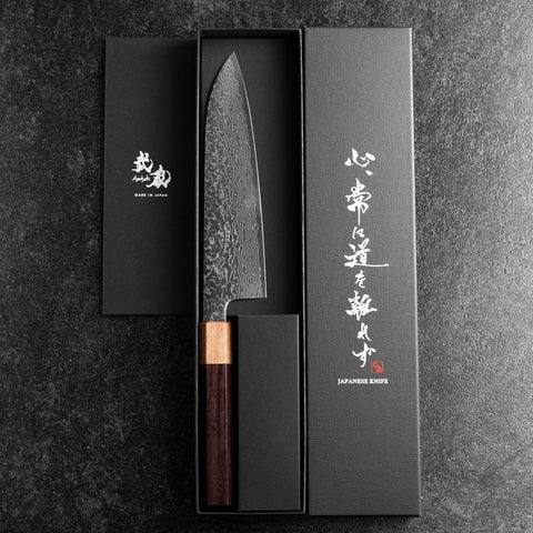 Gyuto SPG-Strix Damascus Shitan Handle 180mm-[Musashi]-[Japanese-Kitchen-Knives]