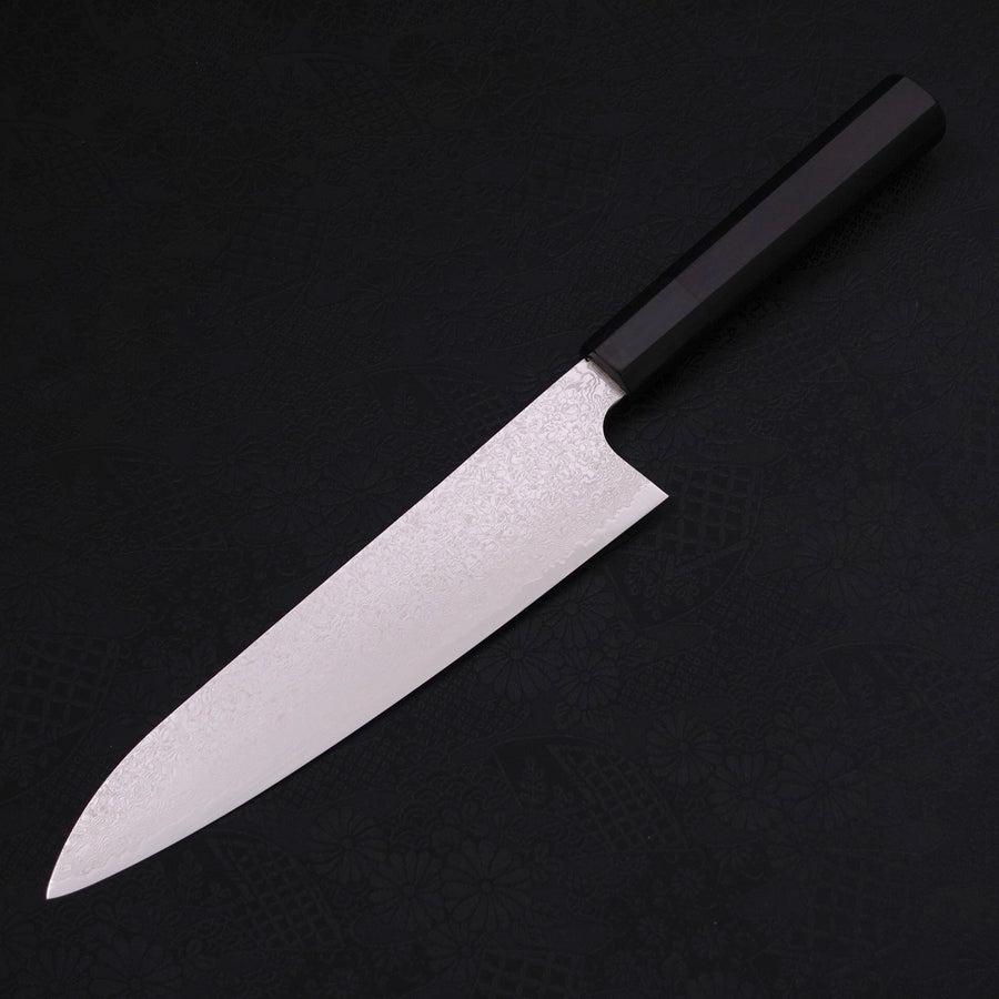 Gyuto Silver Steel #3 Damascus Buffalo Ebony Handle 210mm-Silver steel #3-Damascus-Japanese Handle-[Musashi]-[Japanese-Kitchen-Knives]