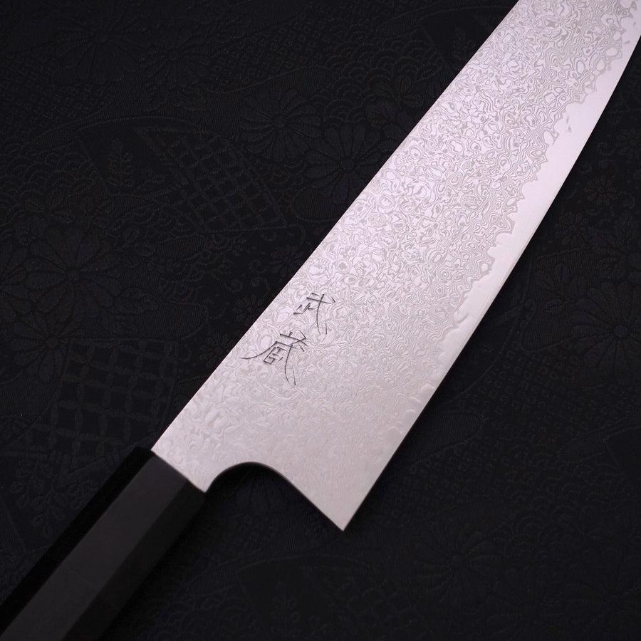 Gyuto Silver Steel #3 Damascus Buffalo Ebony Handle 210mm-Silver steel #3-Damascus-Japanese Handle-[Musashi]-[Japanese-Kitchen-Knives]