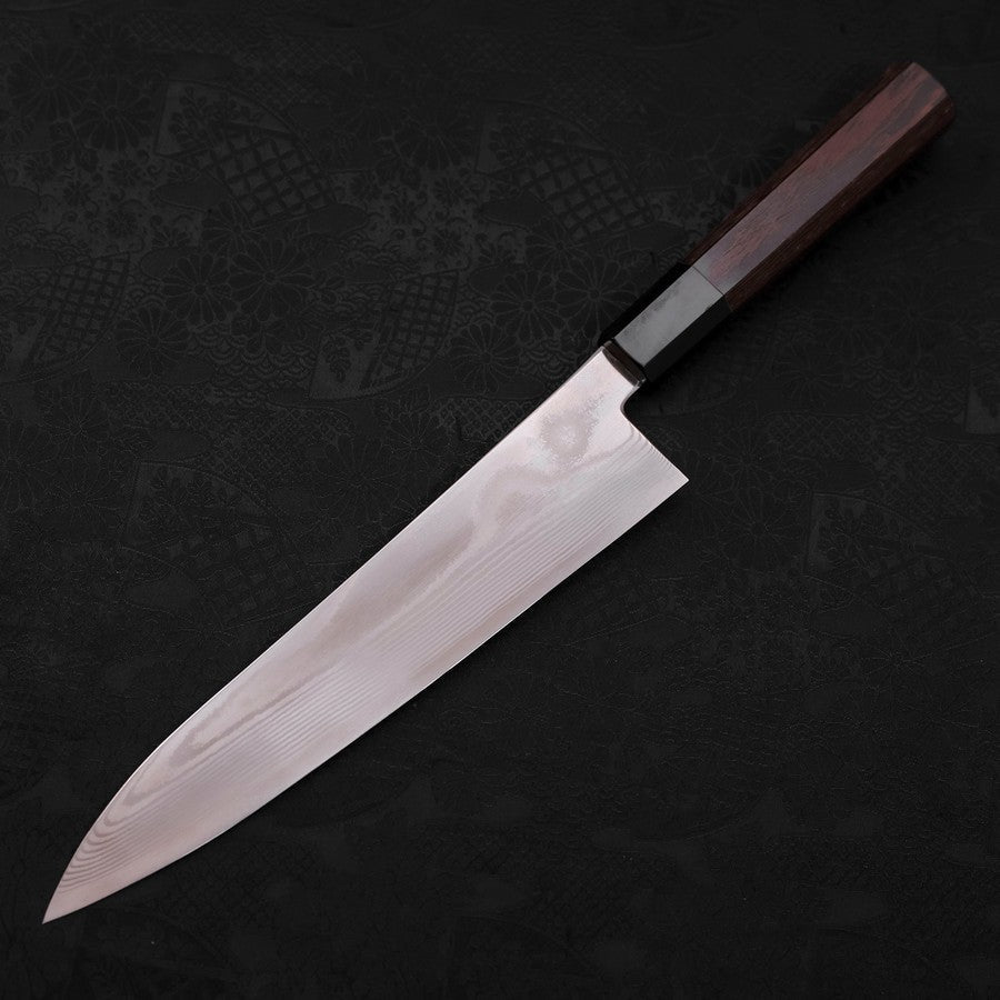 牛刀 銀紙3号 ダマスカス ウェンジ水牛柄 210mm – MUSASHI