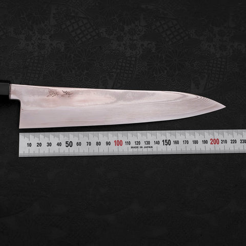 Gyuto Silver Steel #3 Damascus Buffalo Wenge Handle 210mm (8.3”)-[Musashi]-[Japanese-Kitchen-Knives]