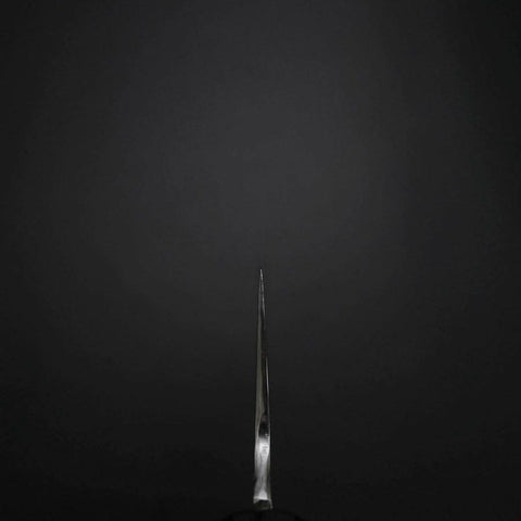 Gyuto Silver Steel #3 Mirror Honyaki Buffalo Ebony Handle 210mm (8.3”)-[Musashi]-[Japanese-Kitchen-Knives]