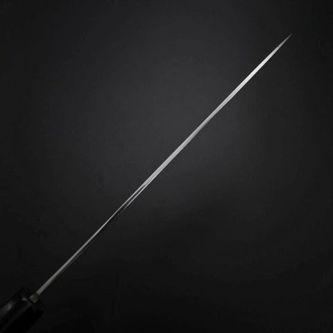 Gyuto Silver Steel #3 Mirror Honyaki Buffalo Ebony Handle 210mm-[Musashi]-[Japanese-Kitchen-Knives]