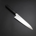 Gyuto Silver Steel #3 Mirror Honyaki Buffalo Ebony Handle 210mm-[Musashi]-[Japanese-Kitchen-Knives]