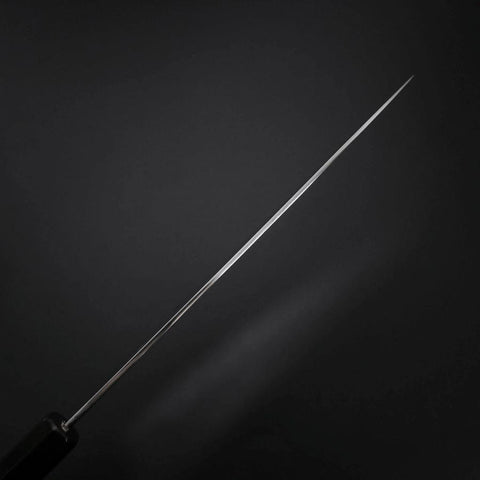 Gyuto Silver Steel #3 Mirror Honyaki Buffalo Ebony Handle 240mm (9.4”)-[Musashi]-[Japanese-Kitchen-Knives]