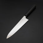 Gyuto Silver Steel #3 Mirror Honyaki Buffalo Ebony Handle 240mm-[Musashi]-[Japanese-Kitchen-Knives]