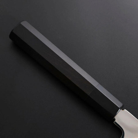 Gyuto Silver Steel #3 Mirror Honyaki Buffalo Ebony Handle 240mm-[Musashi]-[Japanese-Kitchen-Knives]