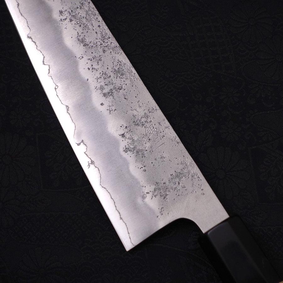 Gyuto Silver Steel #3 Nashiji Buffalo Magnolia Handle 210mm-Silver steel #3-Nashiji-Japanese Handle-[Musashi]-[Japanese-Kitchen-Knives]