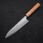 Gyuto Silver Steel #3 Nashiji Oak Handle 180mm (7”)-[Musashi]-[Japanese-Kitchen-Knives]
