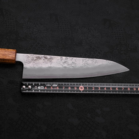 Gyuto Silver Steel #3 Nashiji Oak Handle 180mm (7”)-[Musashi]-[Japanese-Kitchen-Knives]