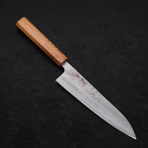 Gyuto Silver Steel #3 Nashiji Oak Handle 180mm (7”)-[Musashi]-[Japanese-Kitchen-Knives]