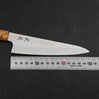 Gyuto Silver Steel #3 Nashiji Olive Handle 150mm-[Musashi]-[Japanese-Kitchen-Knives]