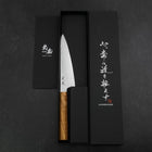 Gyuto Silver Steel #3 Nashiji Olive Handle 150mm-[Musashi]-[Japanese-Kitchen-Knives]