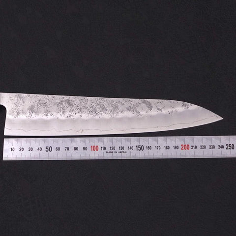 Gyuto Silver Steel #3 Nashiji Sumi Urushi Handle 240mm (9.4”)-[Musashi]-[Japanese-Kitchen-Knives]