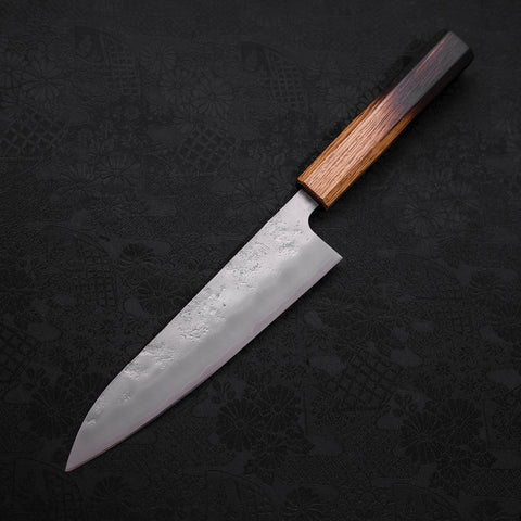 Gyuto Silver Steel #3 Nashiji Yaki Urushi Handle 180mm (7”)-[Musashi]-[Japanese-Kitchen-Knives]