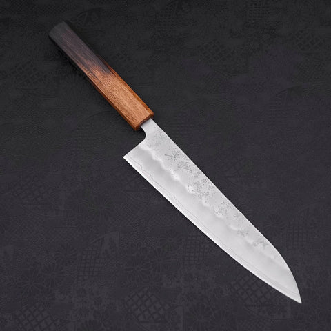 Gyuto Silver Steel #3 Nashiji Yaki Urushi Handle 210mm (8.3”)-[Musashi]-[Japanese-Kitchen-Knives]