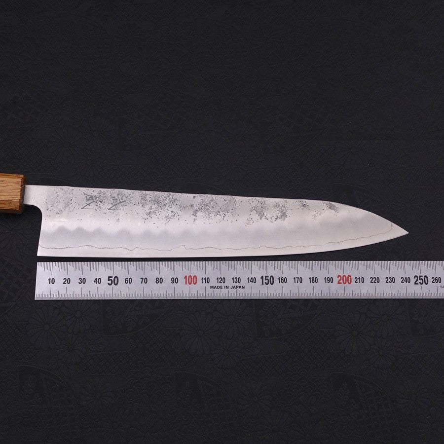 Gyuto Silver Steel #3 Nashiji Yaki Urushi Handle 240mm-Silver steel #3-Nashiji-Japanese Handle-[Musashi]-[Japanese-Kitchen-Knives]