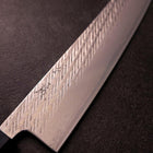 Gyuto Silver Steel #3 Nawame Damascus Dark Blue Urushi Handle 210mm-[Musashi]-[Japanese-Kitchen-Knives]