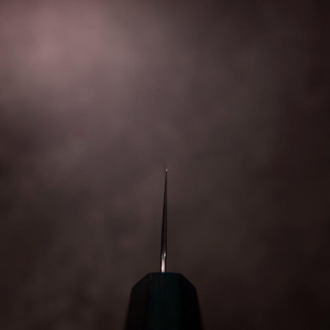 Gyuto Silver Steel #3 Nawame Damascus Dark Blue Urushi Handle 210mm-[Musashi]-[Japanese-Kitchen-Knives]