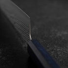 Gyuto Silver Steel #3 Nawame Damascus Dark Blue Urushi Handle 210mm-[Musashi]-[Japanese-Kitchen-Knives]