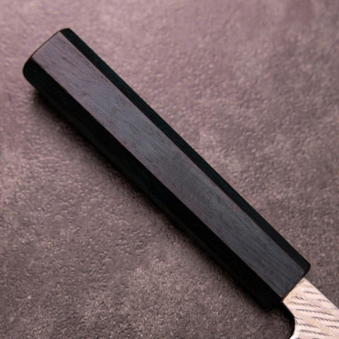 Gyuto Silver Steel #3 Nawame Damascus Dark Blue Urushi Handle 210mm-[Musashi]-[Japanese-Kitchen-Knives]