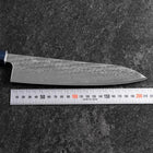 Gyuto Silver Steel #3 Nawame Damascus Dark Blue Urushi Handle 210mm-[Musashi]-[Japanese-Kitchen-Knives]