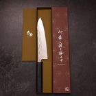 Gyuto Silver Steel #3 Nawame Damascus Dark Blue Urushi Handle 210mm-[Musashi]-[Japanese-Kitchen-Knives]
