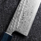 Gyuto Silver Steel #3 Nawame Damascus Dark Blue Urushi Handle 240mm-[Musashi]-[Japanese-Kitchen-Knives]