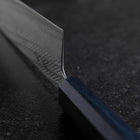 Gyuto Silver Steel #3 Nawame Damascus Dark Blue Urushi Handle 240mm-[Musashi]-[Japanese-Kitchen-Knives]