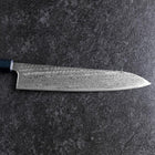 Gyuto Silver Steel #3 Nawame Damascus Dark Blue Urushi Handle 240mm-[Musashi]-[Japanese-Kitchen-Knives]