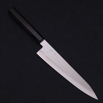 Gyuto Silver Steel #3 Polished Buffalo Ebony Handle 200mm-Silver steel #3-Polished-Japanese Handle-[Musashi]-[Japanese-Kitchen-Knives]