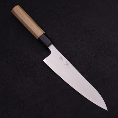 Gyuto Silver Steel #3 Polished Buffalo Magnolia Handle 180mm-Silver steel #3-Polished-Japanese Handle-[Musashi]-[Japanese-Kitchen-Knives]