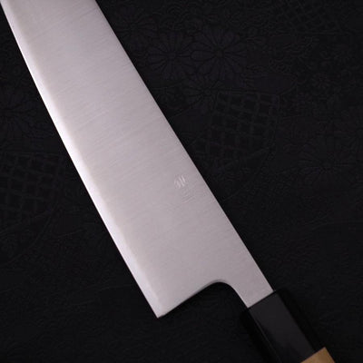 Gyuto Silver Steel #3 Polished Buffalo Magnolia Handle 240mm-Silver steel #3-Polished-Japanese Handle-[Musashi]-[Japanese-Kitchen-Knives]