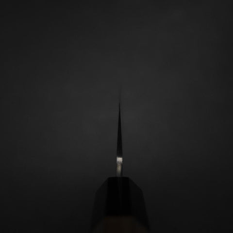 Gyuto Silver Steel #3 Polished Buffalo Walnut Handle 210mm-[Musashi]-[Japanese-Kitchen-Knives]