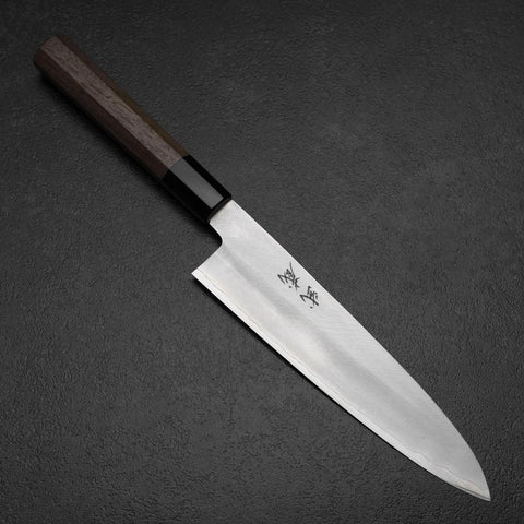 Gyuto Silver Steel #3 Polished Buffalo Walnut Handle 210mm-[Musashi]-[Japanese-Kitchen-Knives]